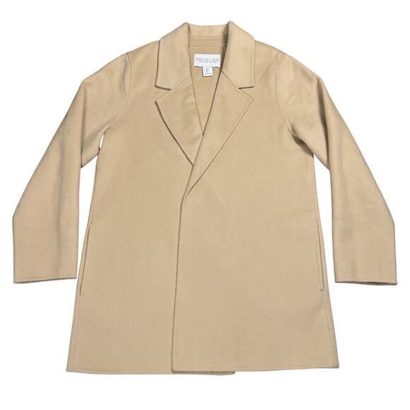 Rachel Zoe Women's Wool Blend Long Cardigan Coats Size L Beige - Picture 1 of 10